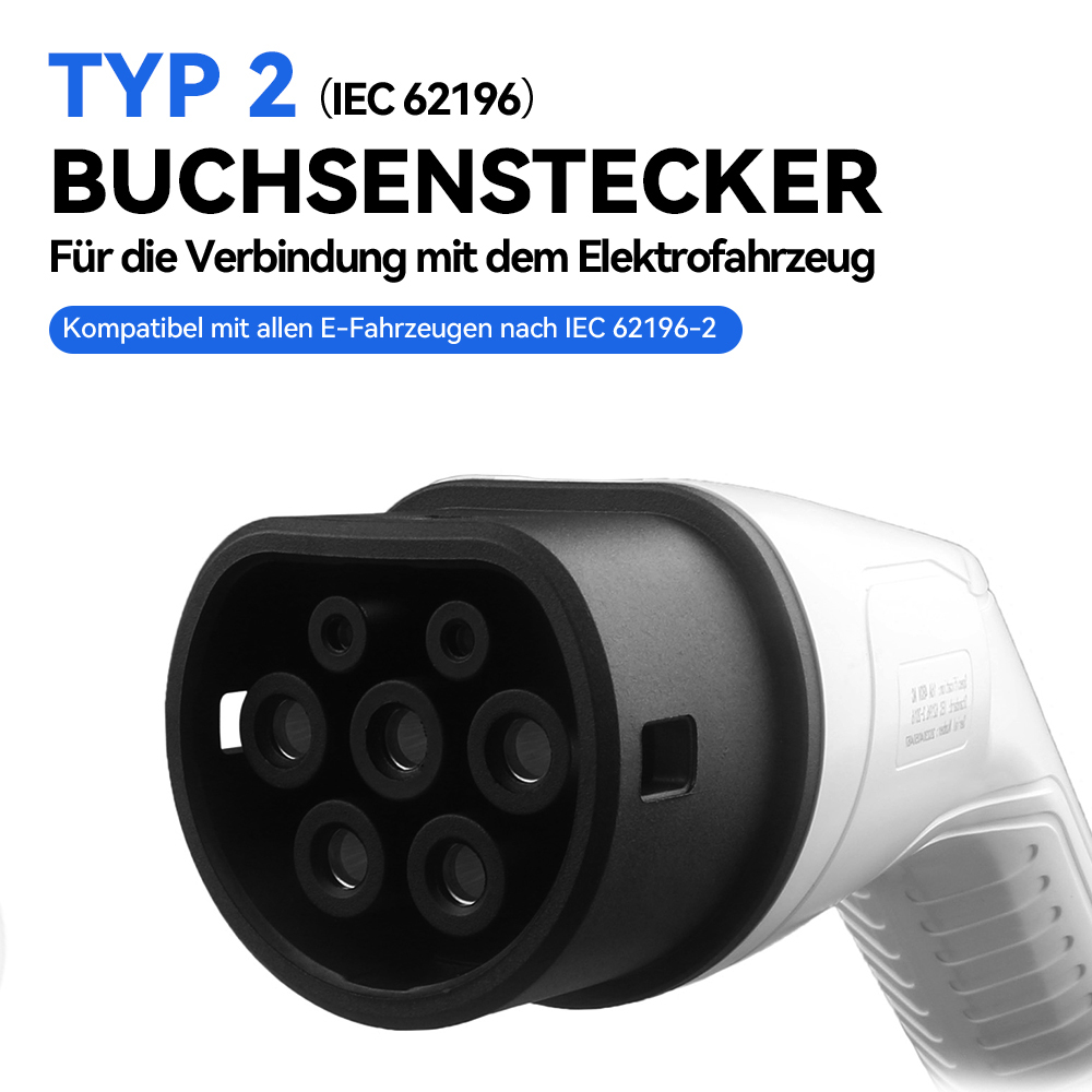 Typ 2 auf Typ 2 Ladekabel – Mode 3, IEC 62196