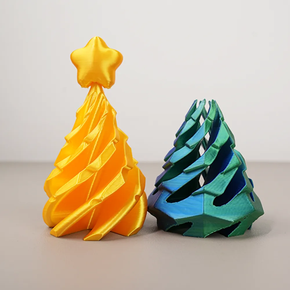  3D Printed Multicolor Christmas Tree Spiral Stacking Toy