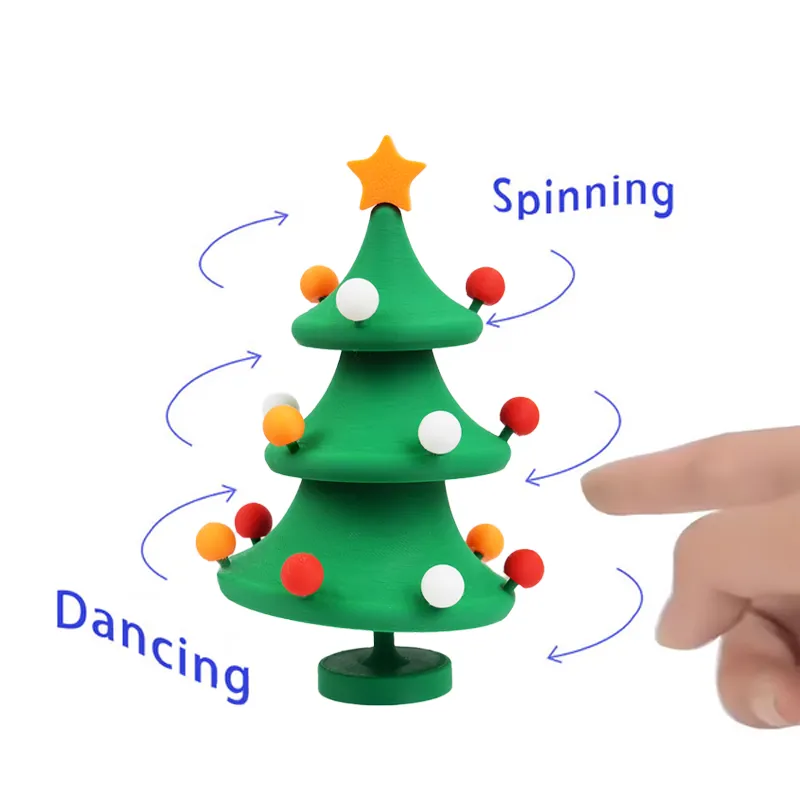 3D Printed Dancing Christmas Tree Decompression Toy: Festive Fun & Stress Relief in One!