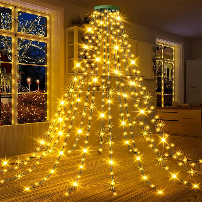 Christmas Pre-sale SALE Christmas Tree Waterfall Lights with Ring