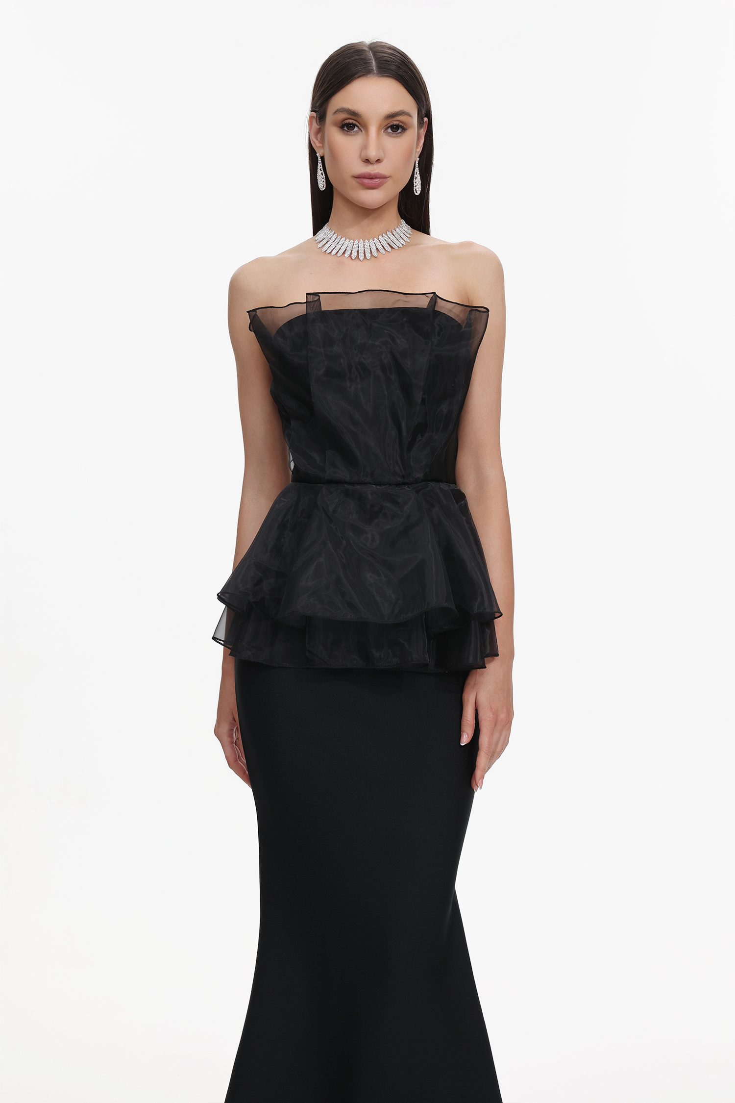 Oria Sleeveless Fishtail Bandage Maxi Dress