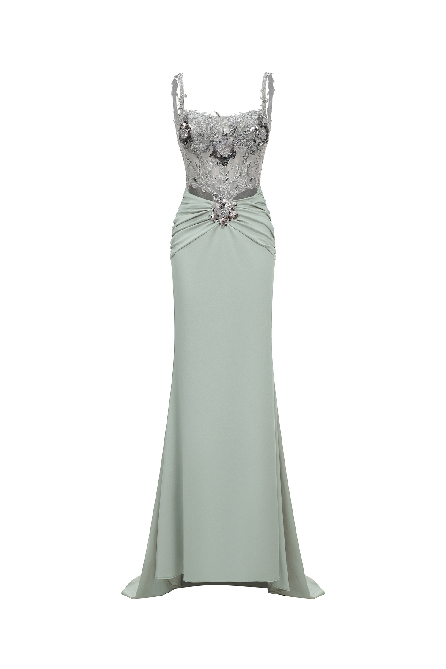 Valery Diamond Fishtail Maxi Dress