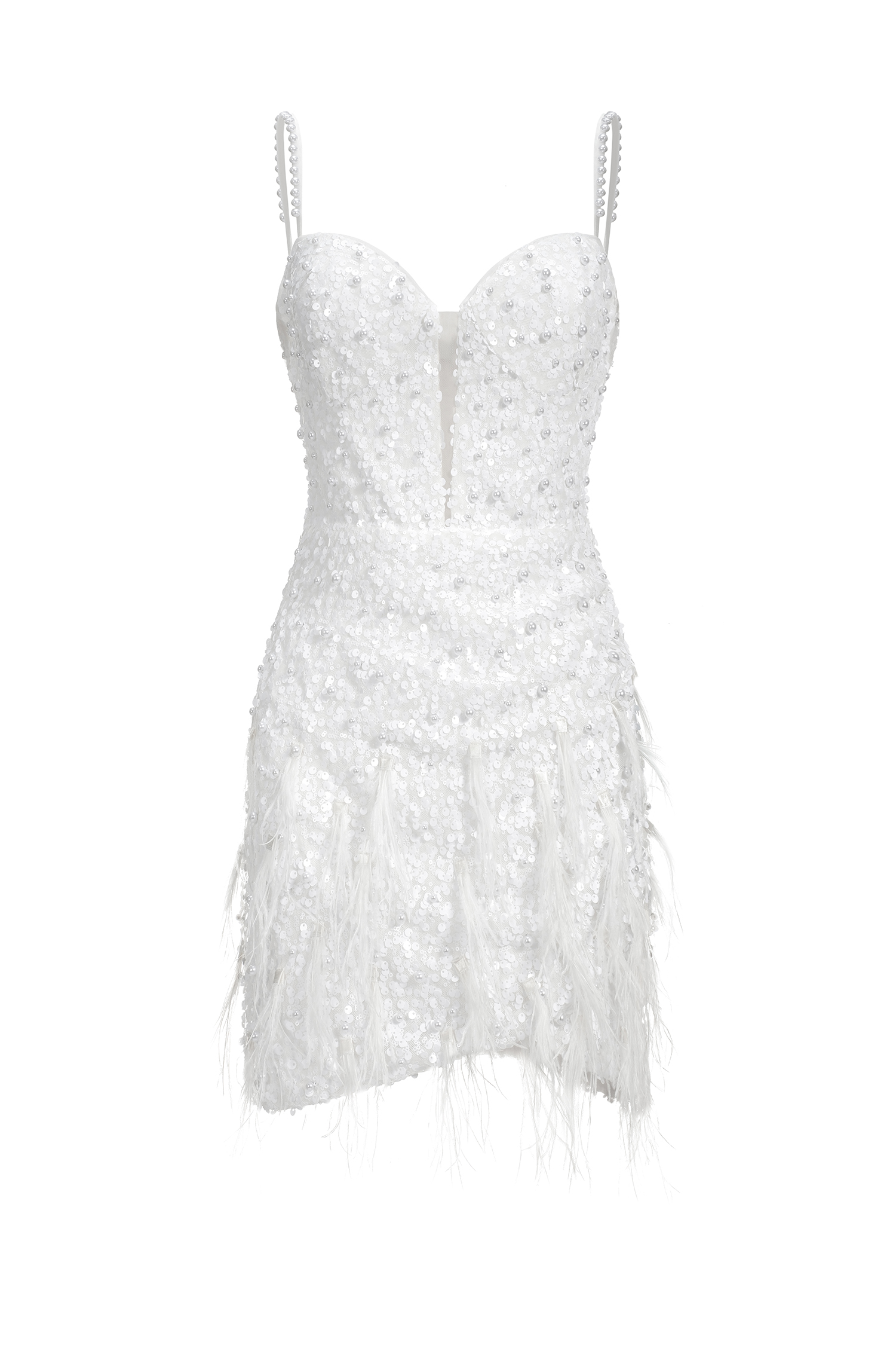 Tryphosa Feather Diamond Mini Dress