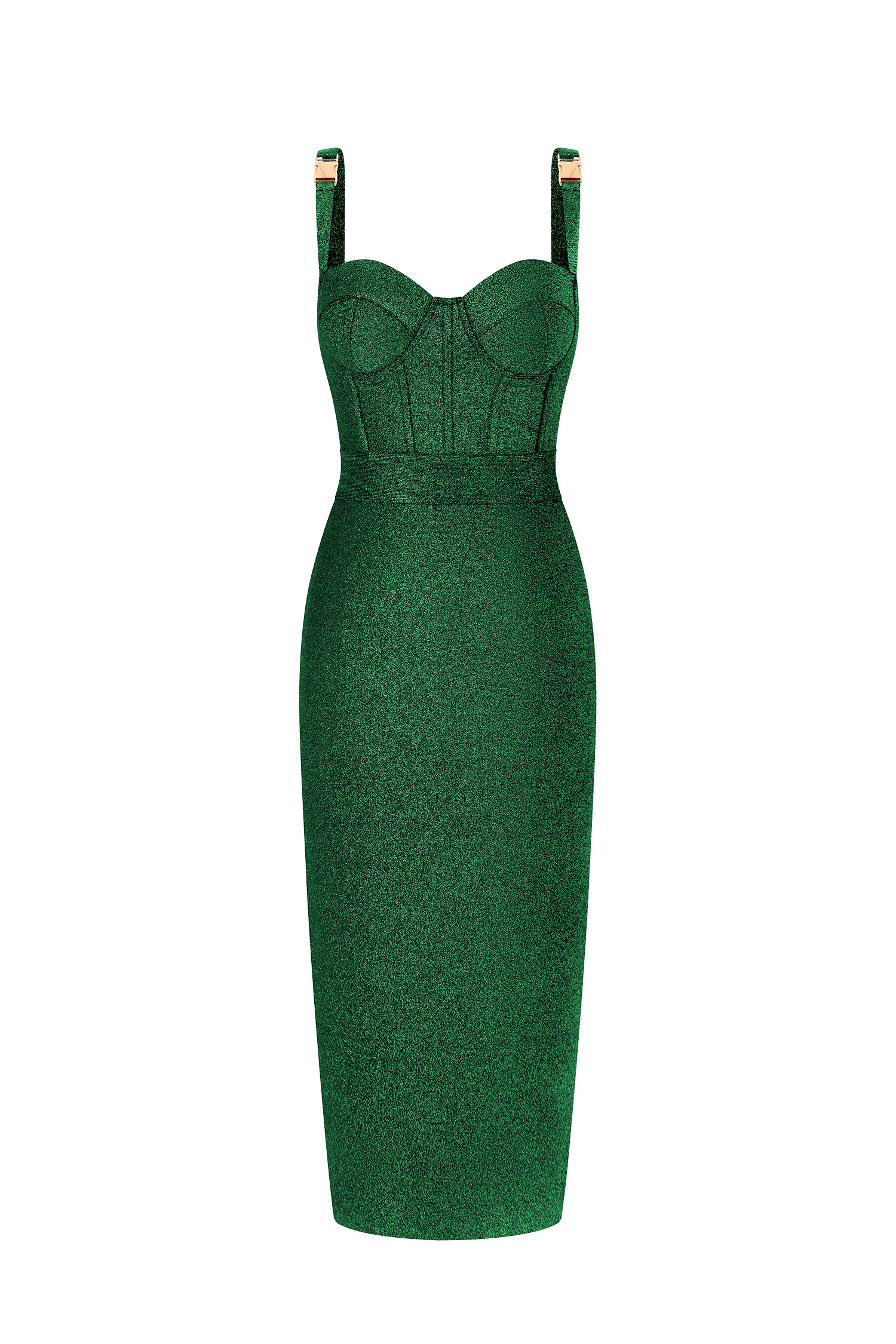 Ziriy Sleeveless V-Neck Bandage Green Maxi Dress