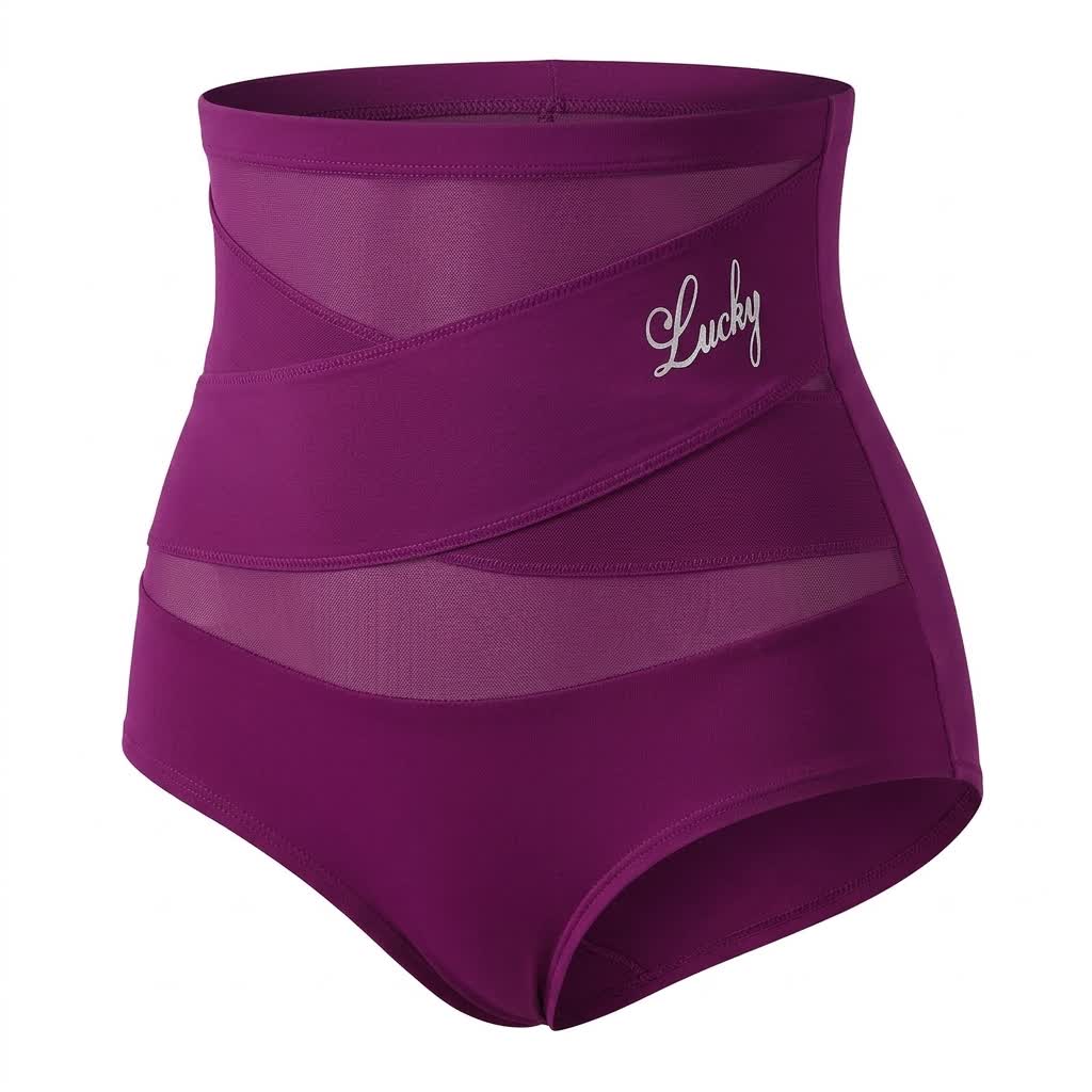 High Waist Sculpting Mesh Panty(2 Packs) - Dark Purple - 5XL - image 10