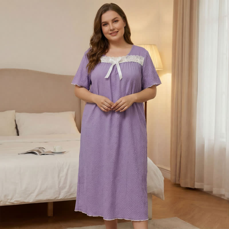 Lavender Nightgown Lace Loungewear - image 1
