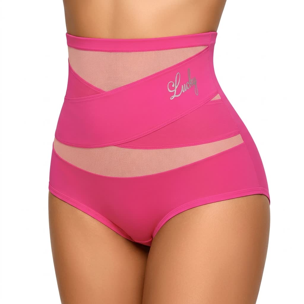 High Waist Sculpting Mesh Panty(2 Packs) - Rose - 5XL - image 5