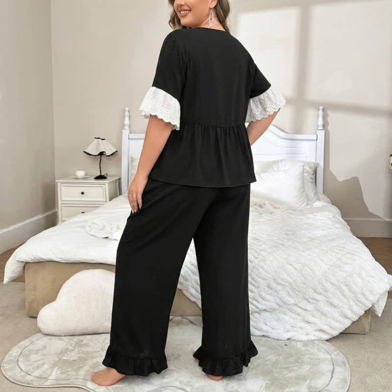 Lace Trim Bow Pajama Set - image 3