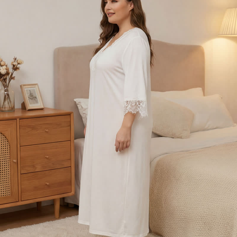 Lace Trim Nightgown Loungewear - image 3