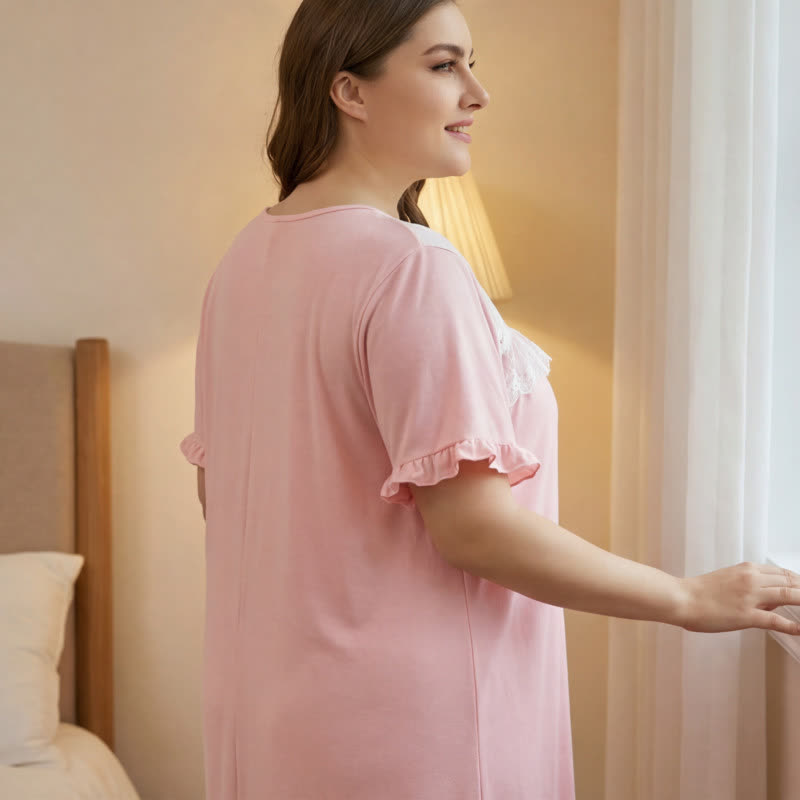 Bow Lace Trim Loungewear - image 4
