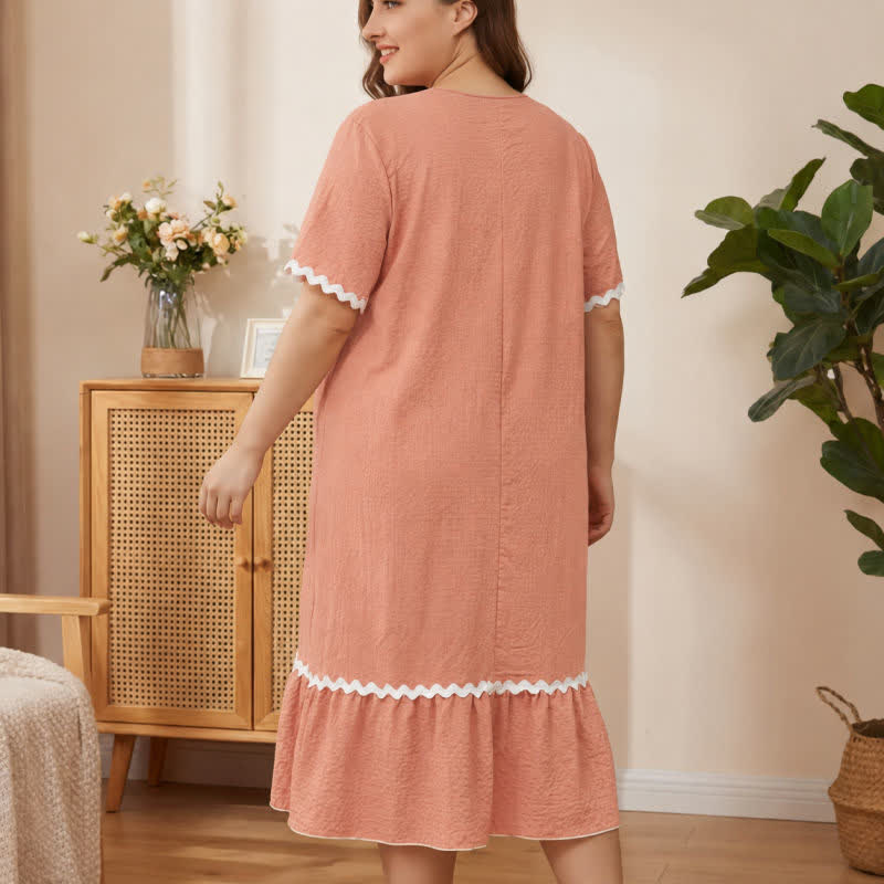 Floral Applique Lounge Nightgown - image 4