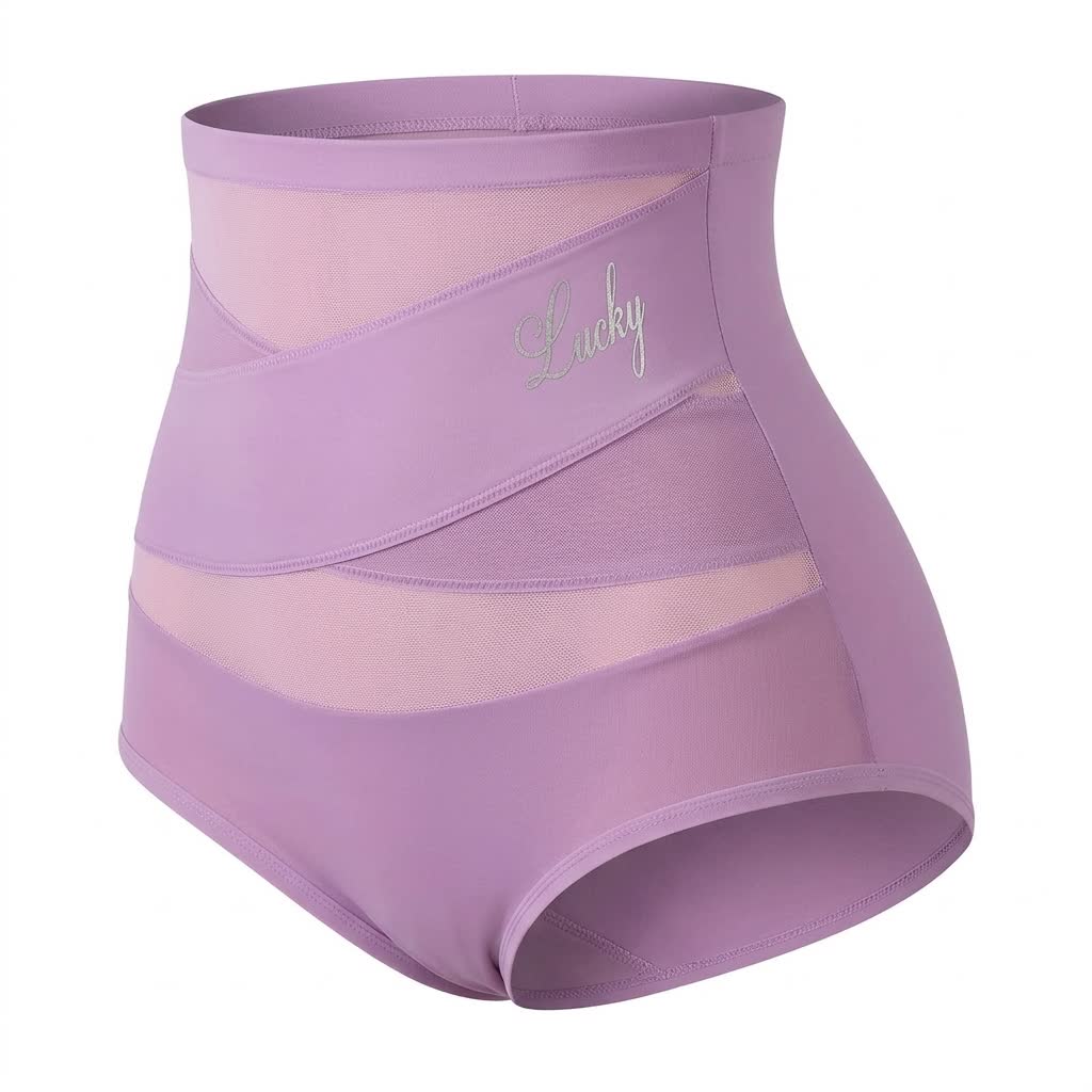 High Waist Sculpting Mesh Panty(2 Packs) - Light Purple - 5XL - image 9