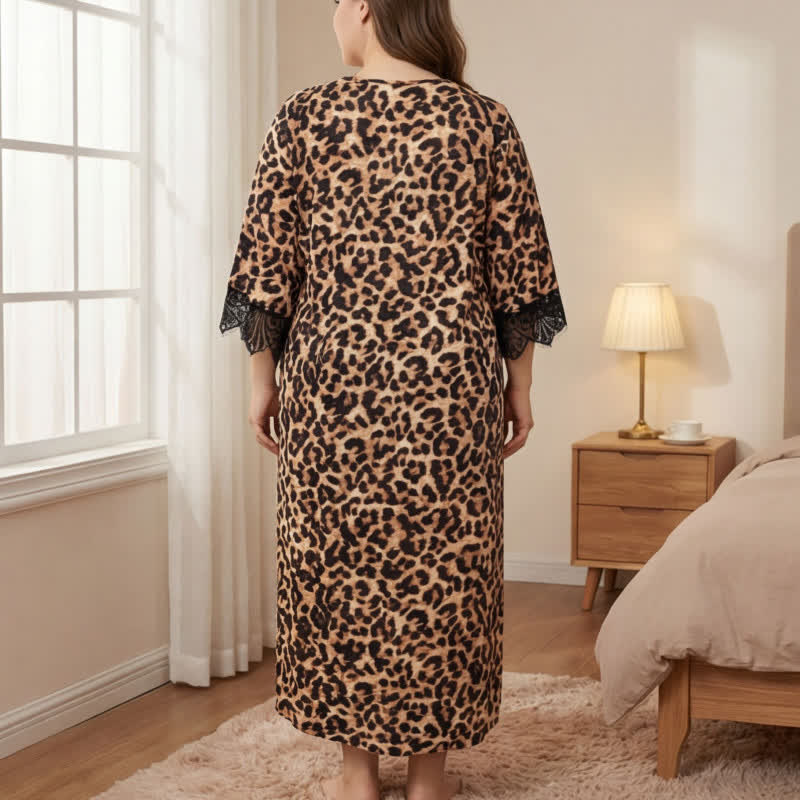 Leopard Lace Nightgown Loungewear - image 3