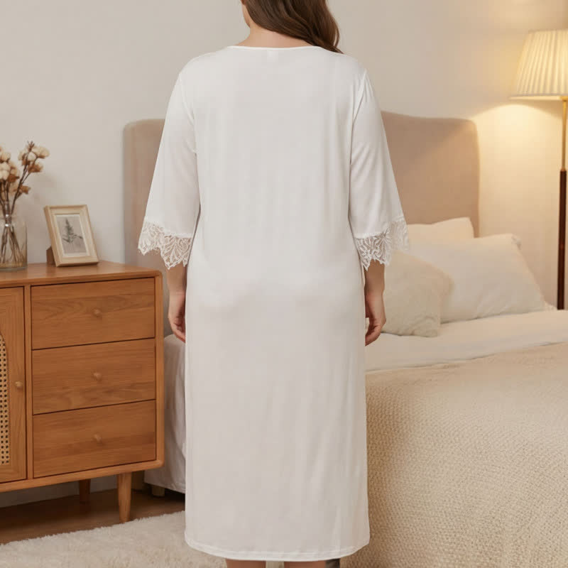 Lace Trim Nightgown Loungewear - image 4