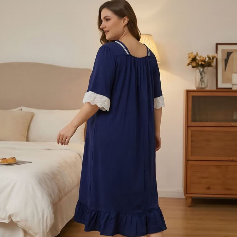 Lace Trim Bow Nightgown - image 5