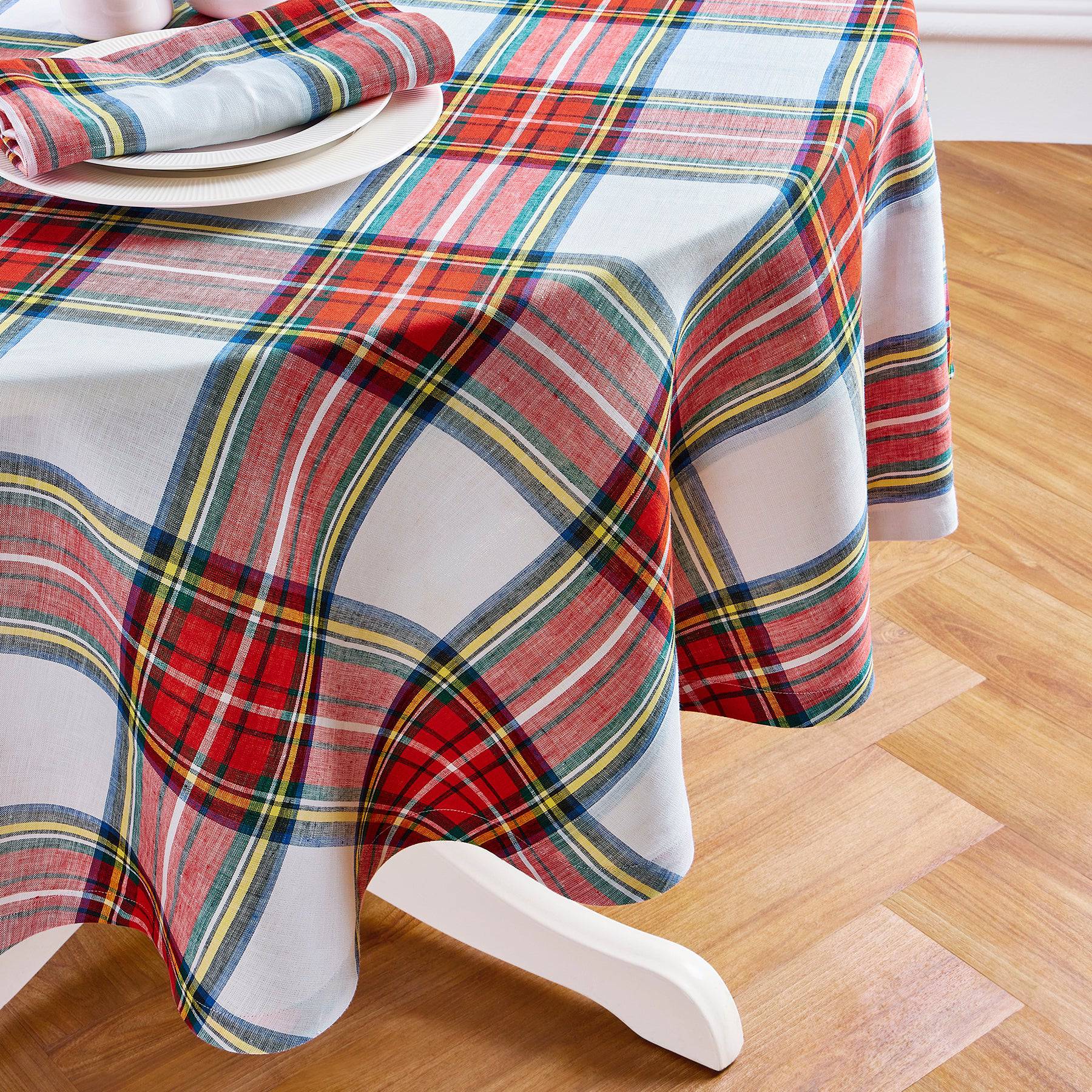 Plaid Round Tablecloth
