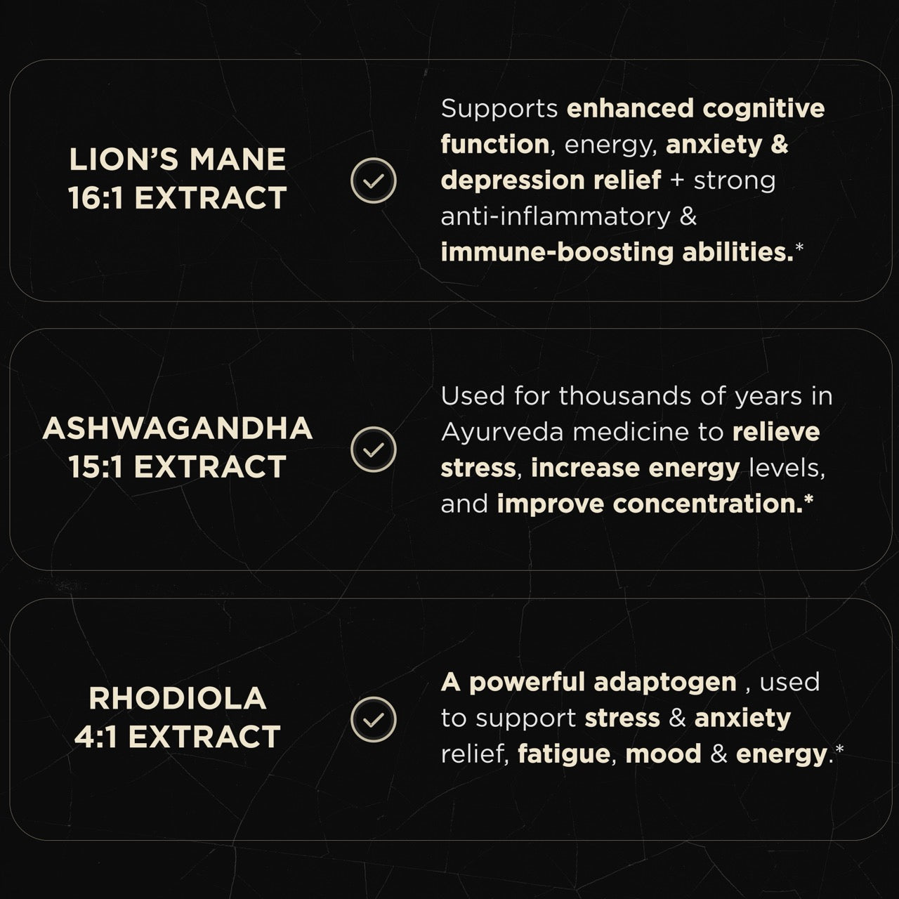 16x Strength Lions Mane Supplement Capsules Super Nootropic w. Ashwagandha & Rhodiola