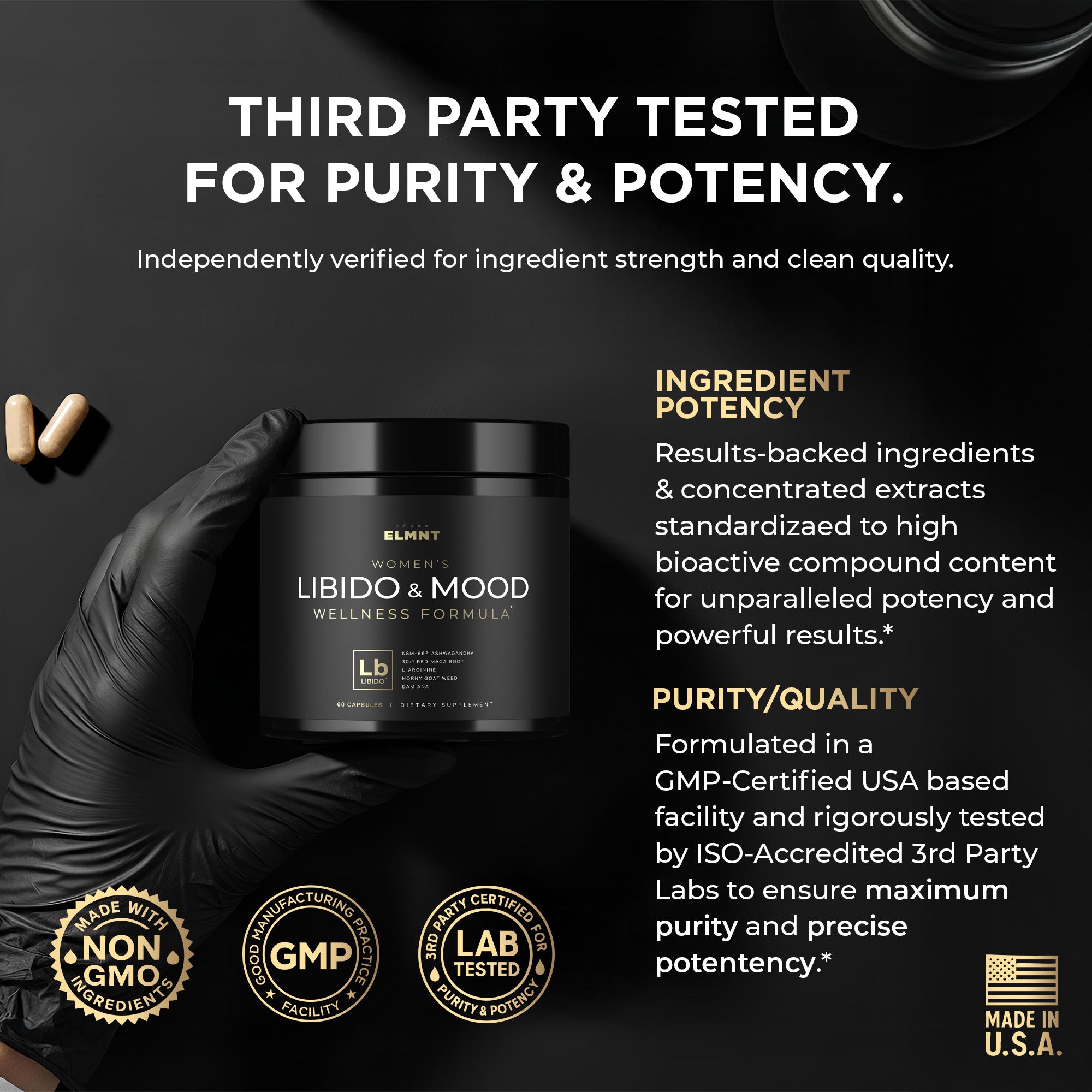 1,450mg Libido Booster for Women w. 30x Strength Red Maca Root, KSM66 Ashwagandha, Horny Goat Weed & Damiana