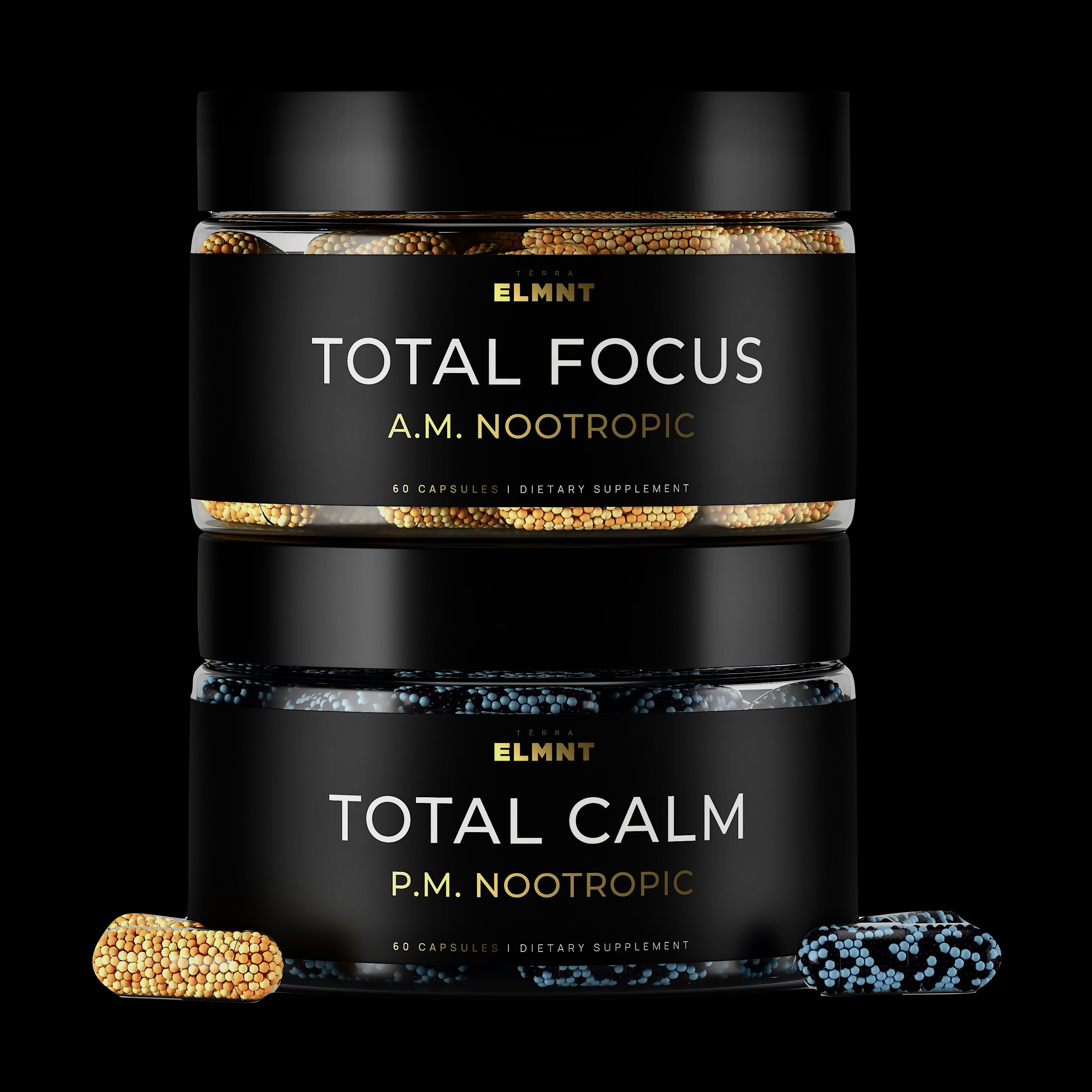 AMPM Nootropic Total Focus + Calm 9X Strength w. Caffeine, L-Theanine, Alpha GPC, L-Tyrosine, Ashwagandha