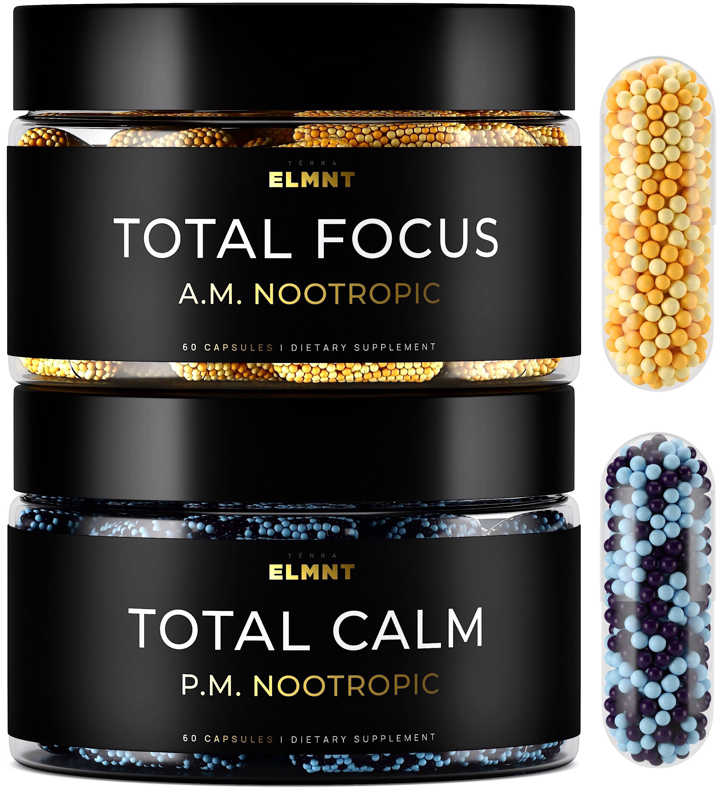 AMPM Nootropic Total Focus + Calm 9X Strength w. Caffeine, L-Theanine, Alpha GPC, L-Tyrosine, Ashwagandha