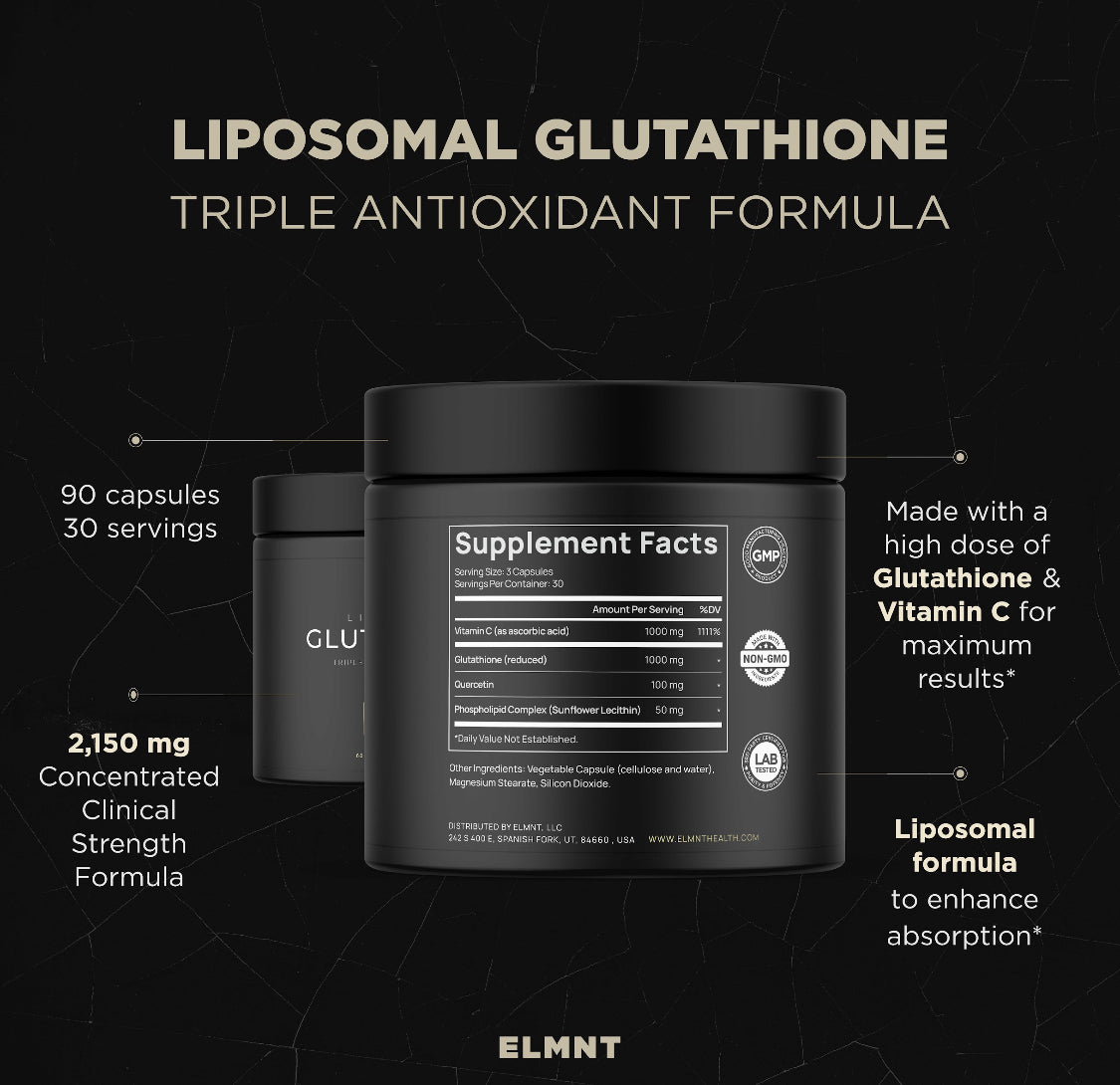 2150mg Super Liposomal Glutathione Supplement w. Vitamin C, Quercetin & Pure L Glutathione 2000mg