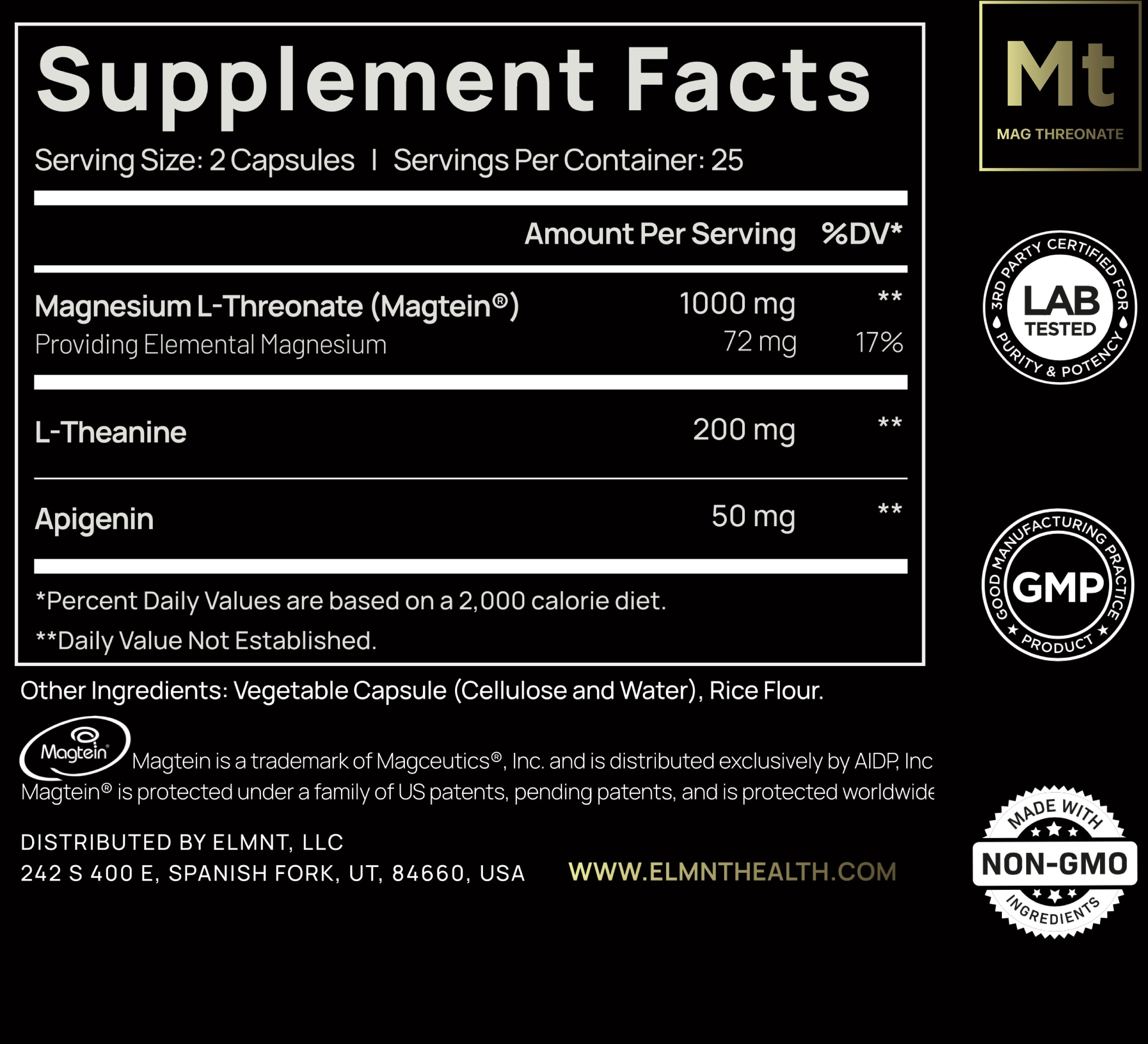 Triple Sleep Magnesium L-Threonate w. Apigenin, Theanine & Magtein Magnesium L Threonate
