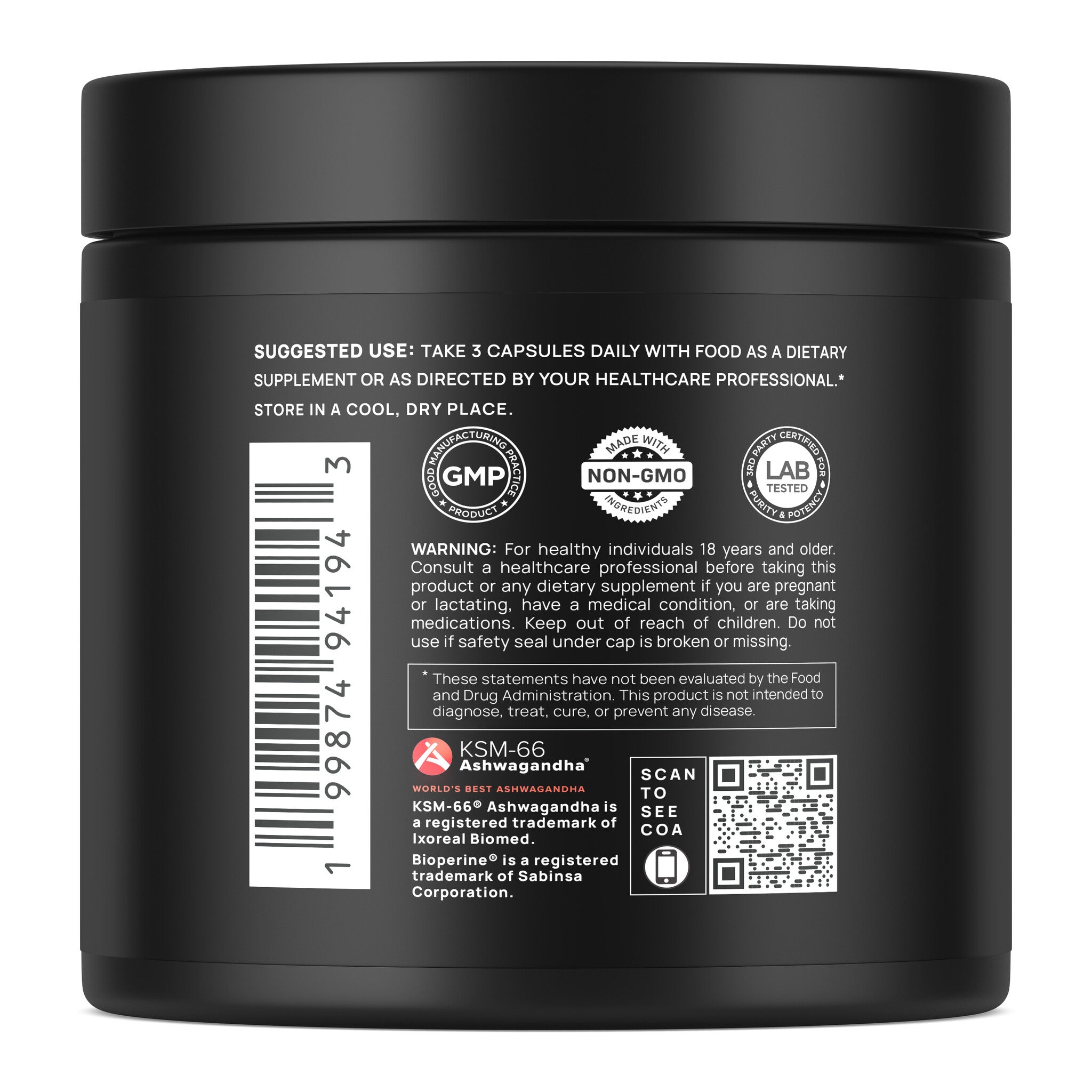 Women's Red Maca Root w. 30:1 Organic Red Maca, 40:1 Black Maca, KSM-66® Ashwagandha & BioPerine®