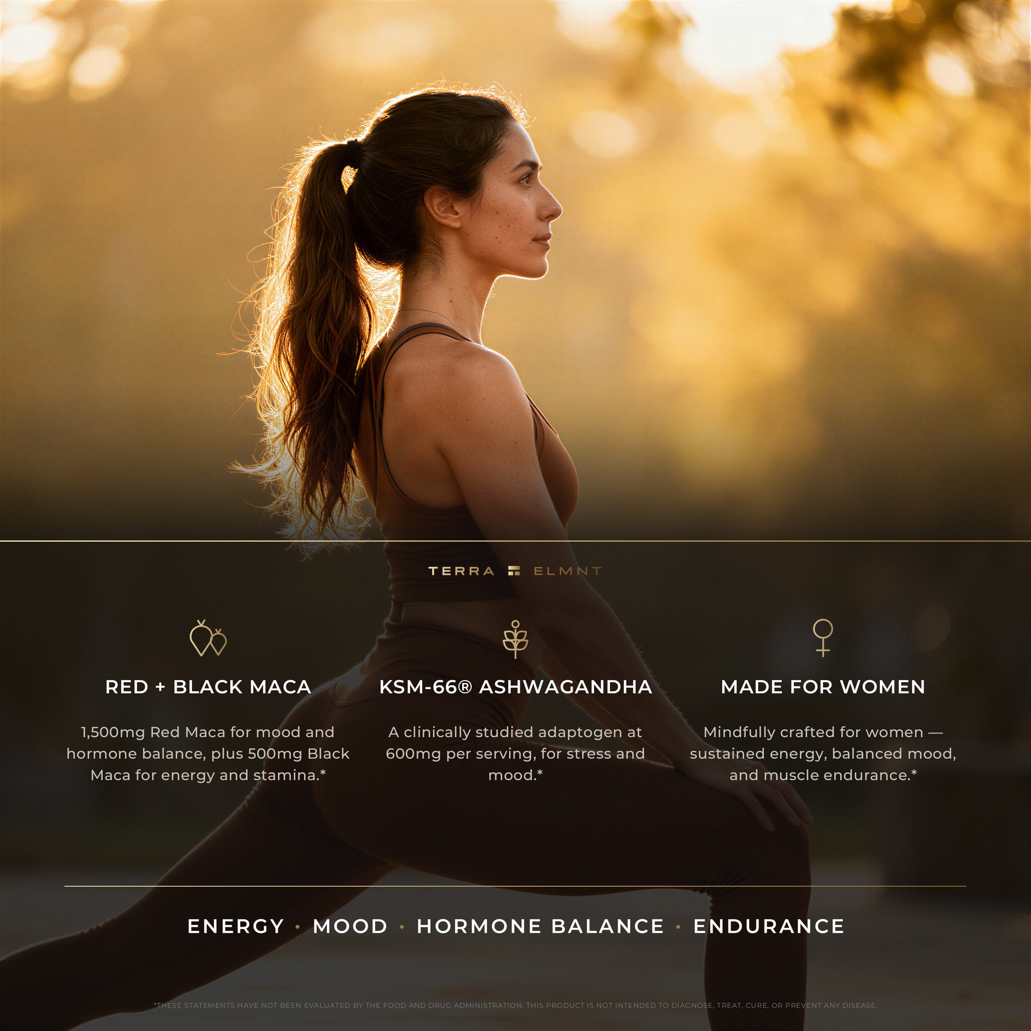 Women's Red Maca Root w. 30:1 Organic Red Maca, 40:1 Black Maca, KSM-66® Ashwagandha & BioPerine®
