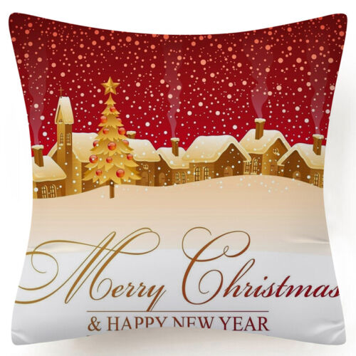 Throw PILLOW COVER Christmas Red White Xmas Double-Sided Cushion Case 18x18" 