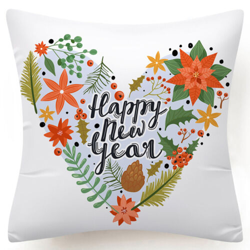 Throw PILLOW COVER Christmas Red White Xmas Double-Sided Cushion Case 18x18" 