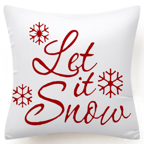 Throw PILLOW COVER Christmas Red White Xmas Double-Sided Cushion Case 18x18" 
