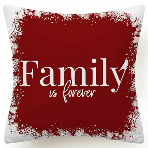 Throw PILLOW COVER Christmas Red White Xmas Double-Sided Cushion Case 18x18" 