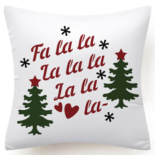 Throw PILLOW COVER Christmas Red White Xmas Double-Sided Cushion Case 18x18" 