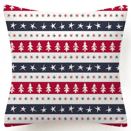 Throw PILLOW COVER Christmas Red White Xmas Double-Sided Cushion Case 18x18" 