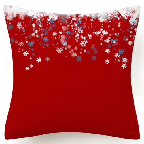 Throw PILLOW COVER Christmas Red White Xmas Double-Sided Cushion Case 18x18" 