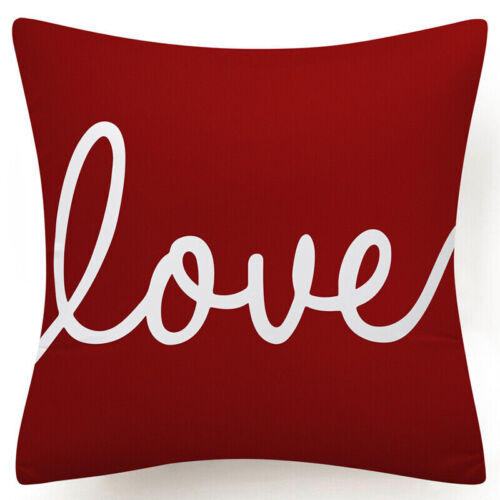 Throw PILLOW COVER Christmas Red White Xmas Double-Sided Cushion Case 18x18" 