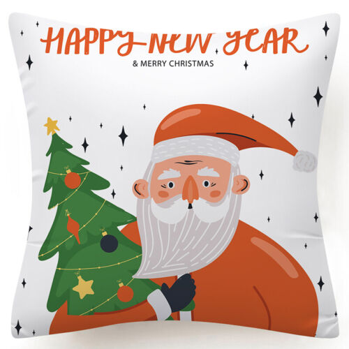 Throw PILLOW COVER Christmas Red White Xmas Double-Sided Cushion Case 18x18" 