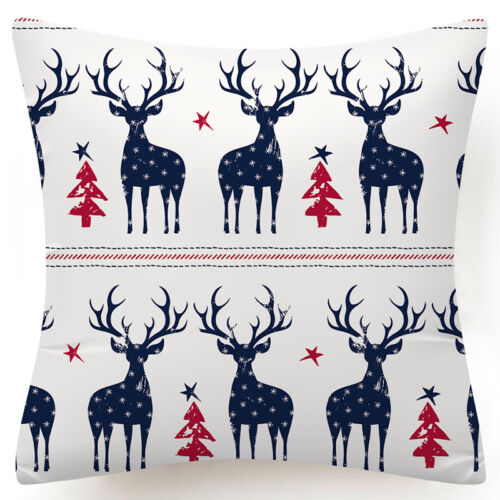 Throw PILLOW COVER Christmas Red White Xmas Double-Sided Cushion Case 18x18" 