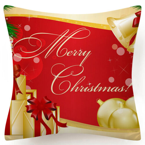 Throw PILLOW COVER Christmas Red White Xmas Double-Sided Cushion Case 18x18" 