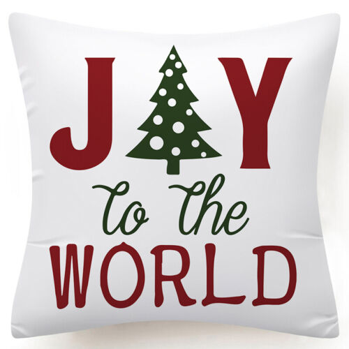 Throw PILLOW COVER Christmas Red White Xmas Double-Sided Cushion Case 18x18" 
