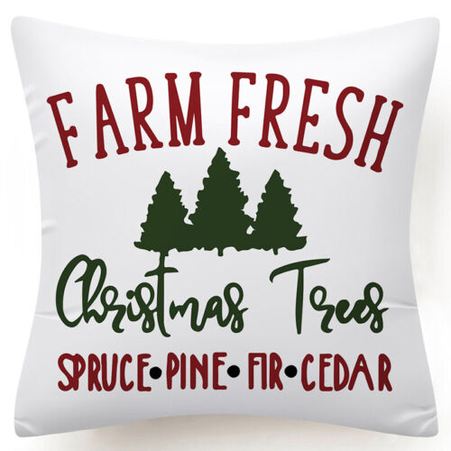 Throw PILLOW COVER Christmas Red White Xmas Double-Sided Cushion Case 18x18" 