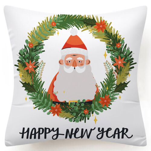Throw PILLOW COVER Christmas Red White Xmas Double-Sided Cushion Case 18x18" 
