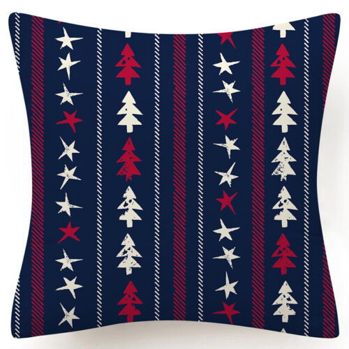 Throw PILLOW COVER Christmas Red White Xmas Double-Sided Cushion Case 18x18" 