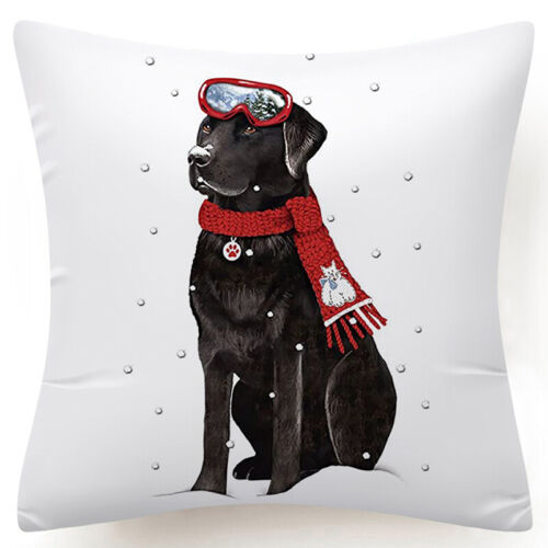 Throw PILLOW COVER Christmas Red White Xmas Double-Sided Cushion Case 18x18" 