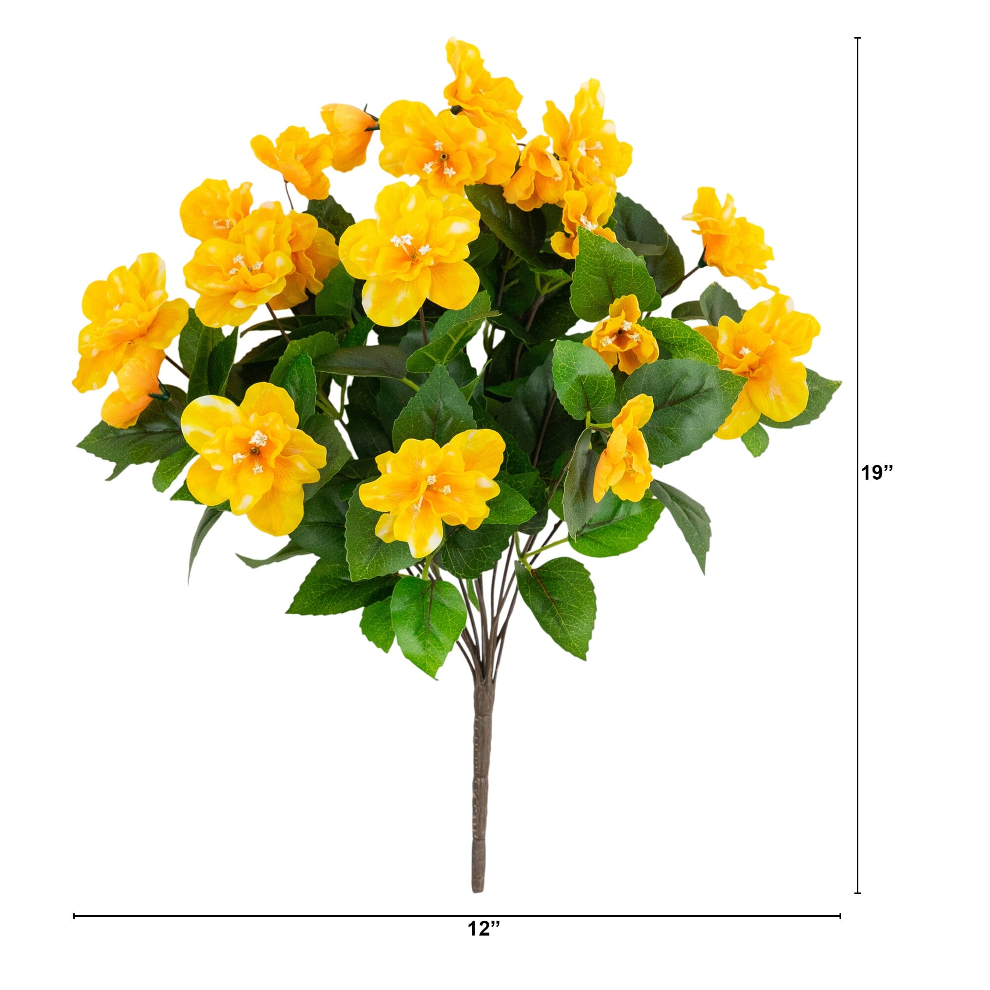 19" UV Resistant Artificial Azalea Bush (Indoor/Outdoor) - Set of 3