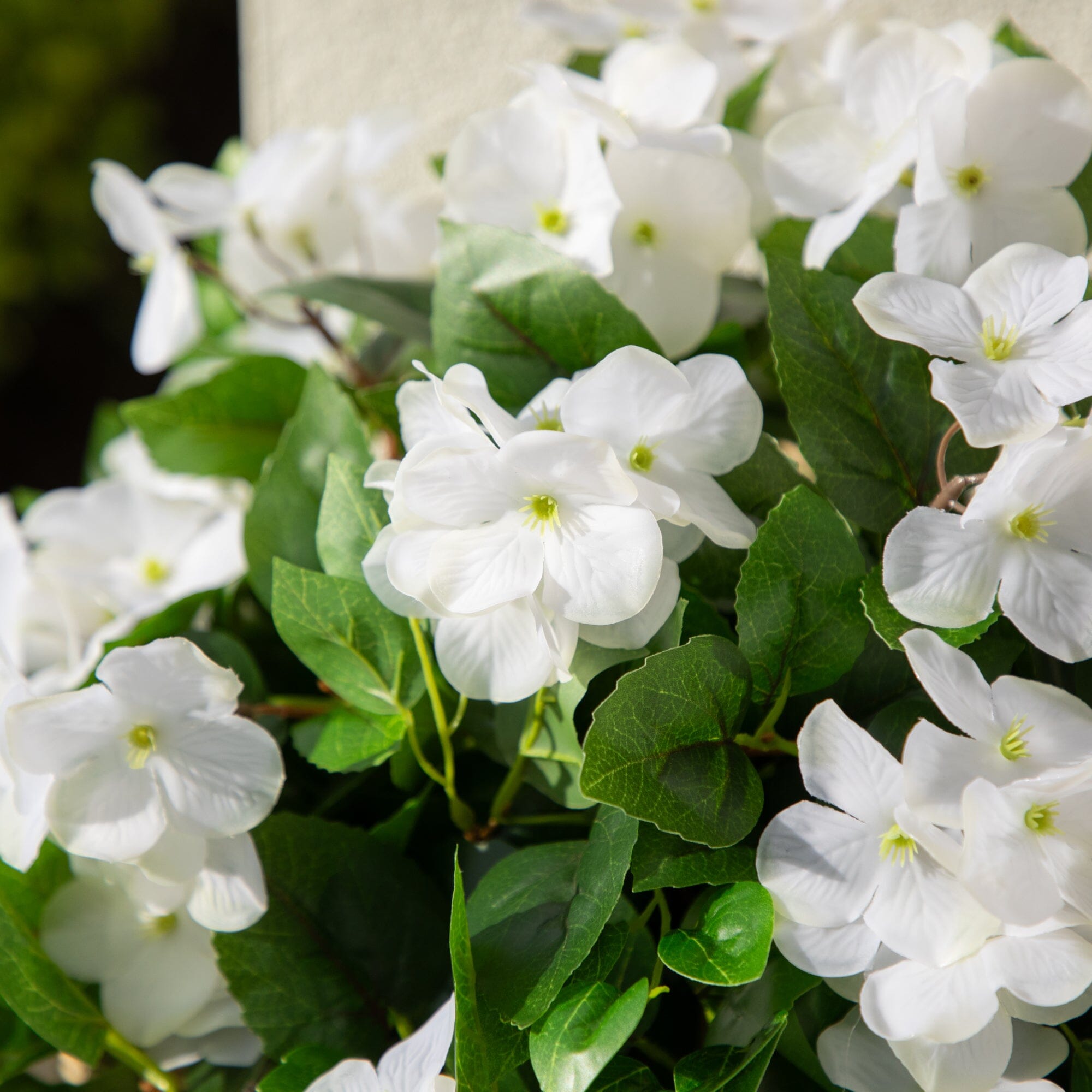 24" UV Resistant Artificial Hydrangea Hanging Plant (Indoor/Outdoor) - Set of 2