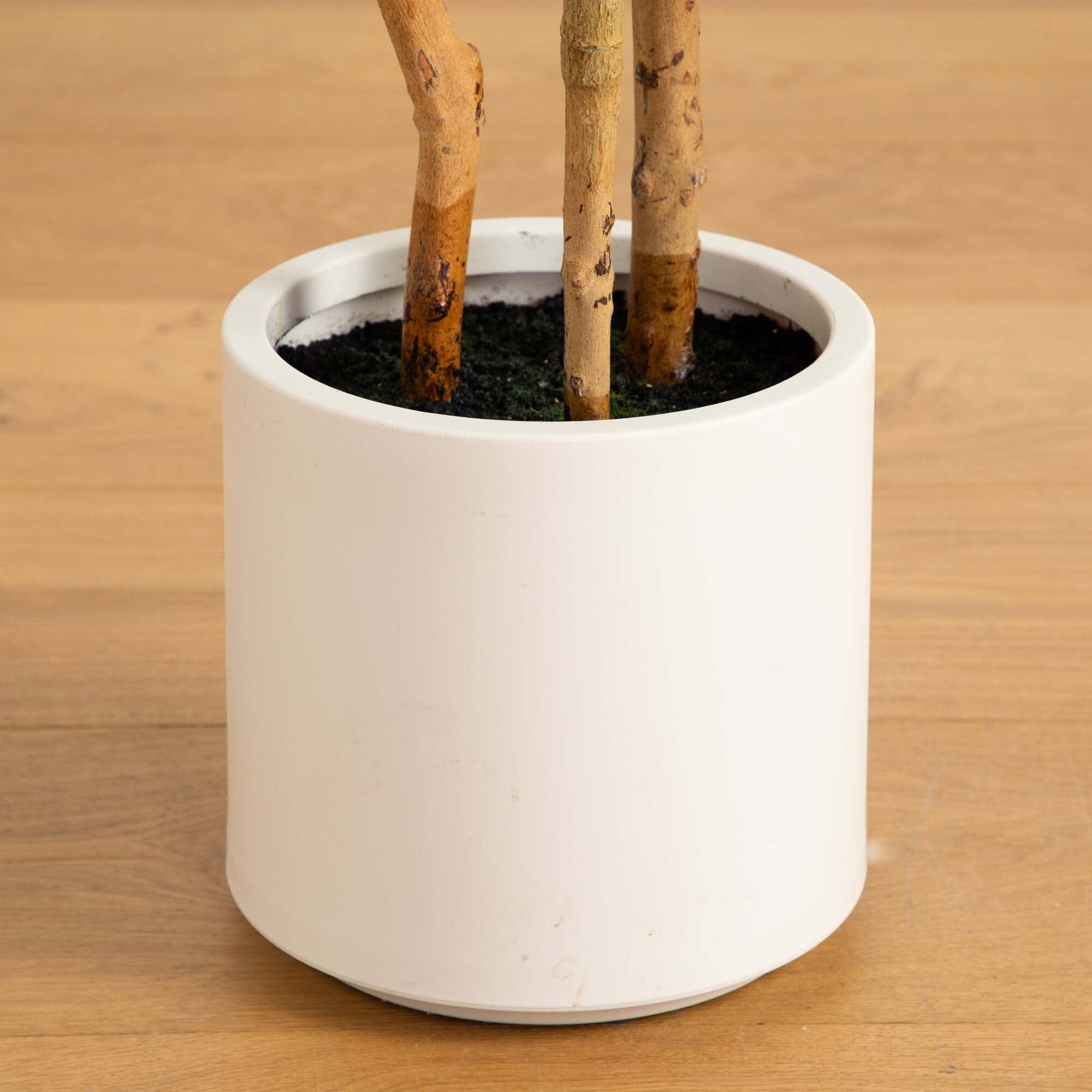 4’ Artificial Fiddle Leaf Tree in Decorative White Planter