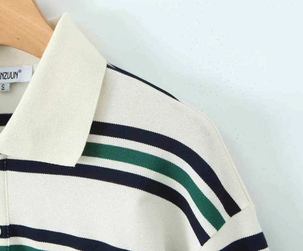 Women's Striped Polo Shirt 