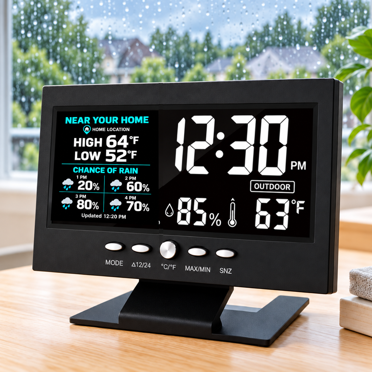 🔥LED Weather Alarm Clock ✅ No Internet Required ✅ GPS ✅ AI Chat ✅ Hyperlocal Rain Forecast ✅ Temp, Humidity & CO₂ Monitoring ✅ Indoor & Outdoor