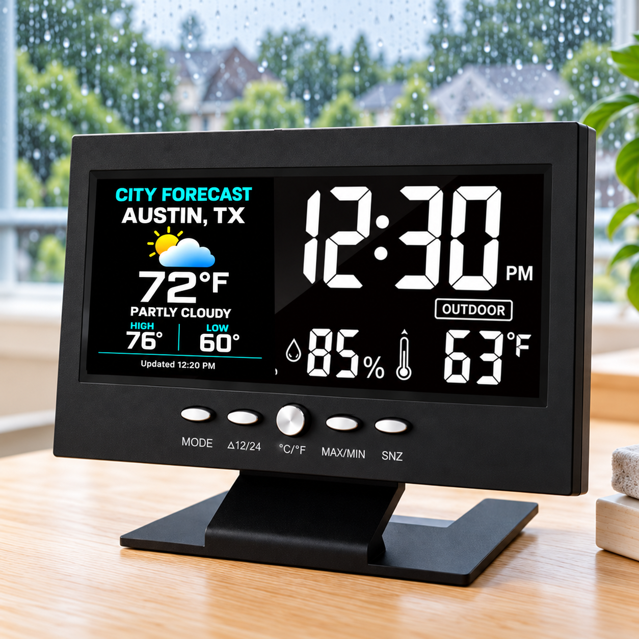 🔥LED Weather Alarm Clock ✅ No Internet Required ✅ GPS ✅ AI Chat ✅ Hyperlocal Rain Forecast ✅ Temp, Humidity & CO₂ Monitoring ✅ Indoor & Outdoor